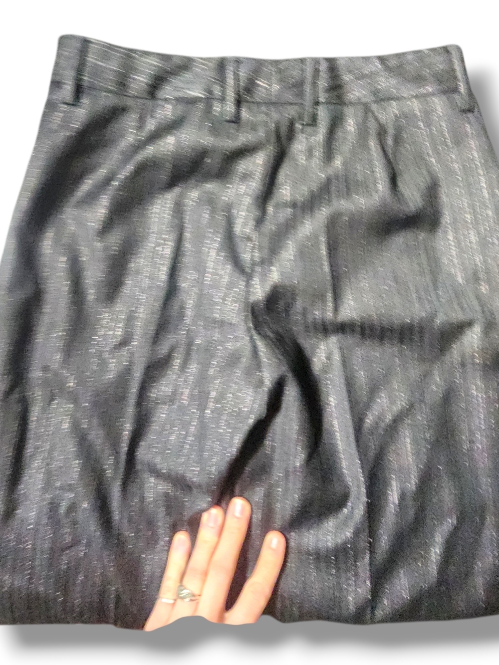 Dolce & Gabbana Dress Pants Metallic Silver Pinstripe Wide Leg Pants Y2K Vintage - Picture 13 of 15